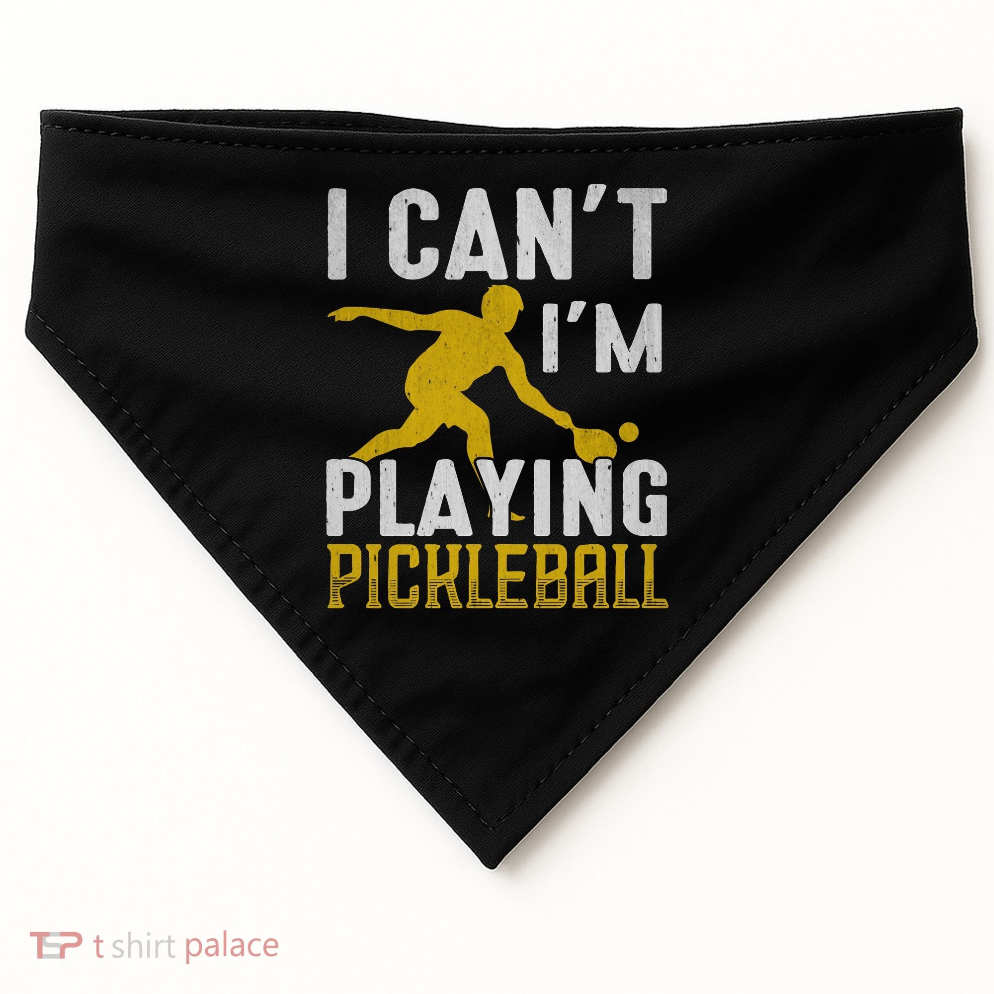 I Can't I'm Playing Pickleball Paddle USA-Made Doggie Bandana