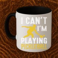 I Can't I'm Playing Pickleball Paddle Coffee Mug thumb 2