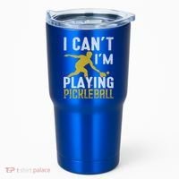 I Can't I'm Playing Pickleball Paddle Tumbler thumb 0