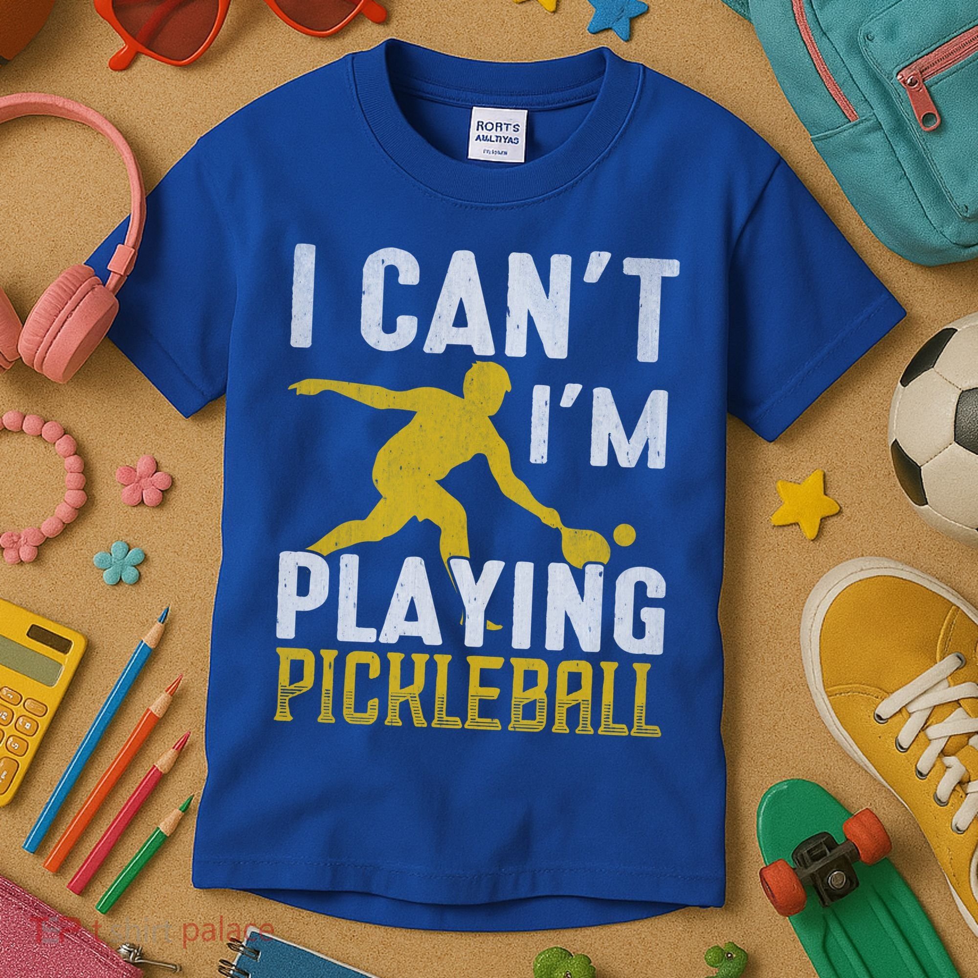 I Can't I'm Playing Pickleball Paddle Kids T-Shirt