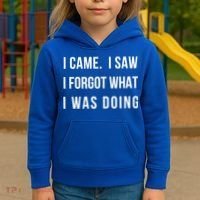 I Came I Saw I Forgot What I Was Doing Sarcastic Tee Gift Kids Hoodie thumb 3