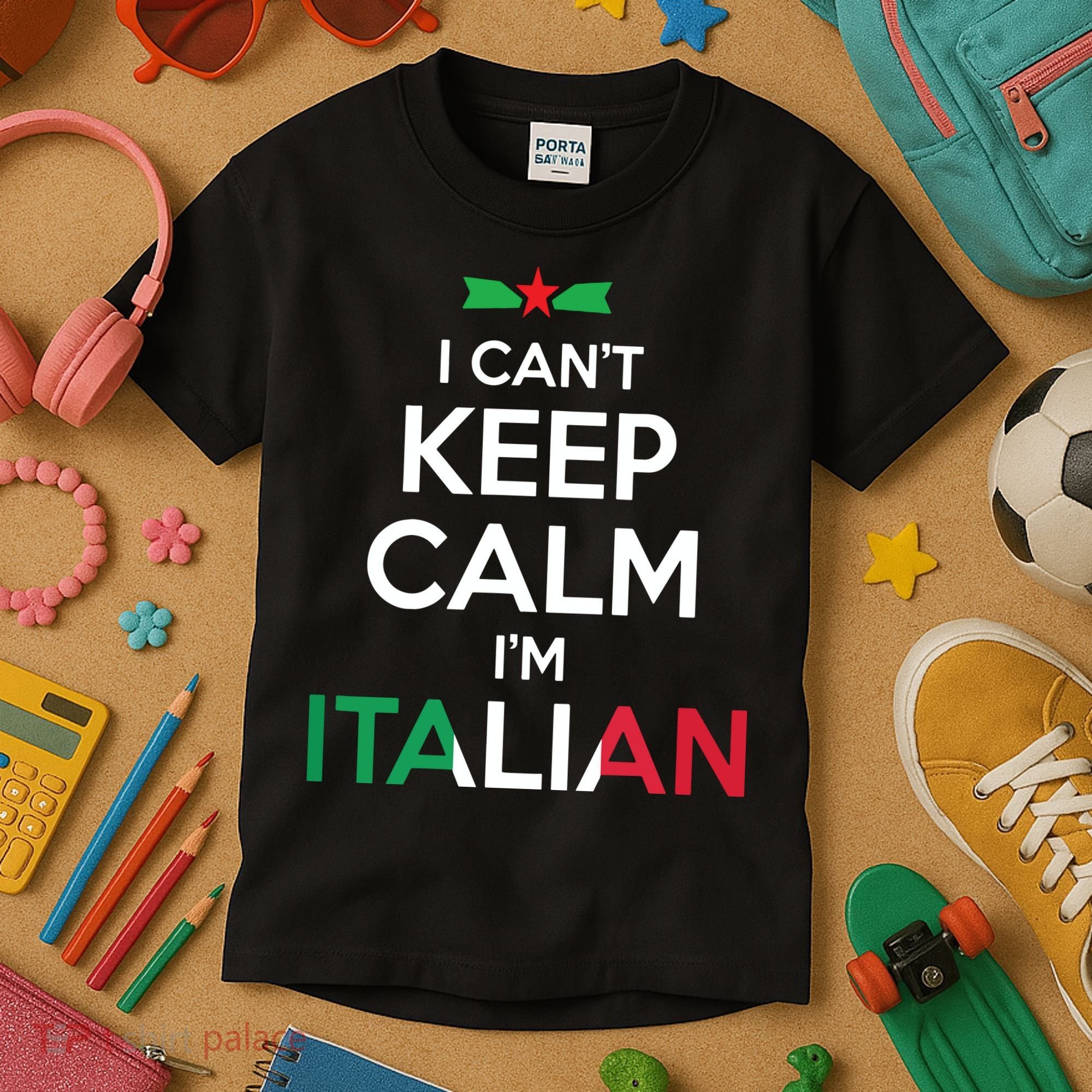 I Cant Keep Calm Im Italian Unisex Kids T-Shirt
