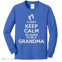 I Can't Keep Calm I'm Going To Be A Grandma Funny Gift Kids Long Sleeve Shirt thumb 0