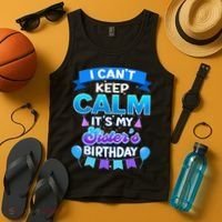 I Cant Keep Calm Its My Sister Birthday Bday Tank Top thumb 4