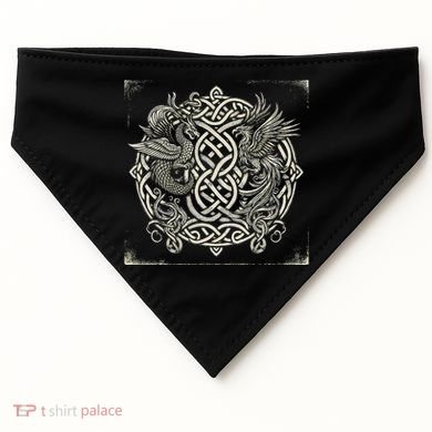 Intricate Celtic Knot With Dragon And Phoenix USA-Made Doggie Bandana
