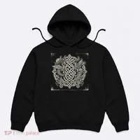Intricate Celtic Knot With Dragon And Phoenix Hoodie thumb 0