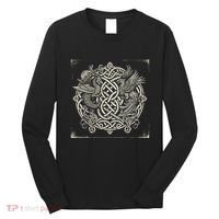 Intricate Celtic Knot With Dragon And Phoenix Long Sleeve Shirt thumb 0