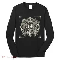 Intricate Celtic Knot With Dragon And Phoenix Long Sleeve Shirt thumb 0