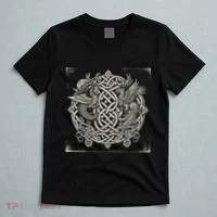 Intricate Celtic Knot With Dragon And Phoenix T-Shirt thumb 5