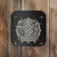 Intricate Celtic Knot With Dragon And Phoenix Coaster thumb 0