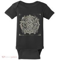 Intricate Celtic Knot With Dragon And Phoenix Baby Bodysuit thumb 0