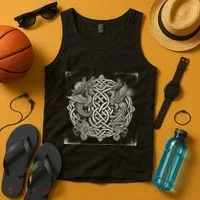 Intricate Celtic Knot With Dragon And Phoenix Tank Top thumb 4