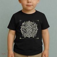 Intricate Celtic Knot With Dragon And Phoenix Toddler T-Shirt thumb 2