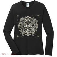 Intricate Celtic Knot With Dragon And Phoenix Women's Long Sleeve Shirt thumb 0