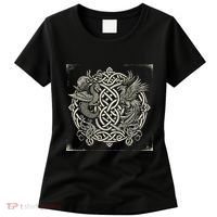Intricate Celtic Knot With Dragon And Phoenix Women's T-Shirt thumb 0