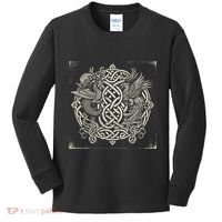 Intricate Celtic Knot With Dragon And Phoenix Kids Long Sleeve Shirt thumb 0