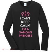 I Can't Keep Calm I'm A Samoan Princess Cute Women's Long Sleeve Shirt thumb 0