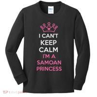 I Can't Keep Calm I'm A Samoan Princess Cute Kids Long Sleeve Shirt thumb 0