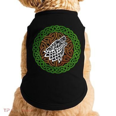 Ireland Celtic Knotwork Design Ornament Wolf Original Celtic Doggie Tank