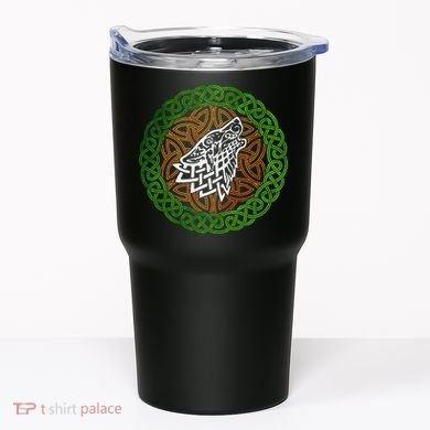 Ireland Celtic Knotwork Design Ornament Wolf Original Celtic Tumbler