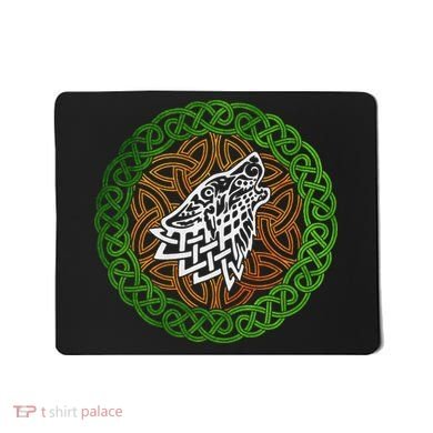 Ireland Celtic Knotwork Design Ornament Wolf Original Celtic Mousepad