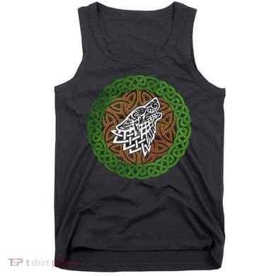 Ireland Celtic Knotwork Design Ornament Wolf Original Celtic Tank Top