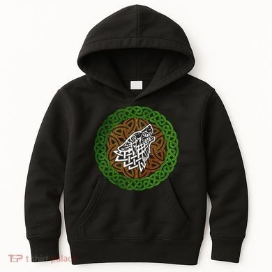 Ireland Celtic Knotwork Design Ornament Wolf Original Celtic Kids Hoodie