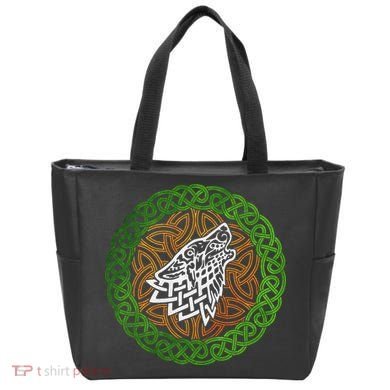 Ireland Celtic Knotwork Design Ornament Wolf Original Celtic Tote Bag