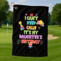 I Can't Keep Calm It's My Daughter's Birthday Golf Towel thumb 1