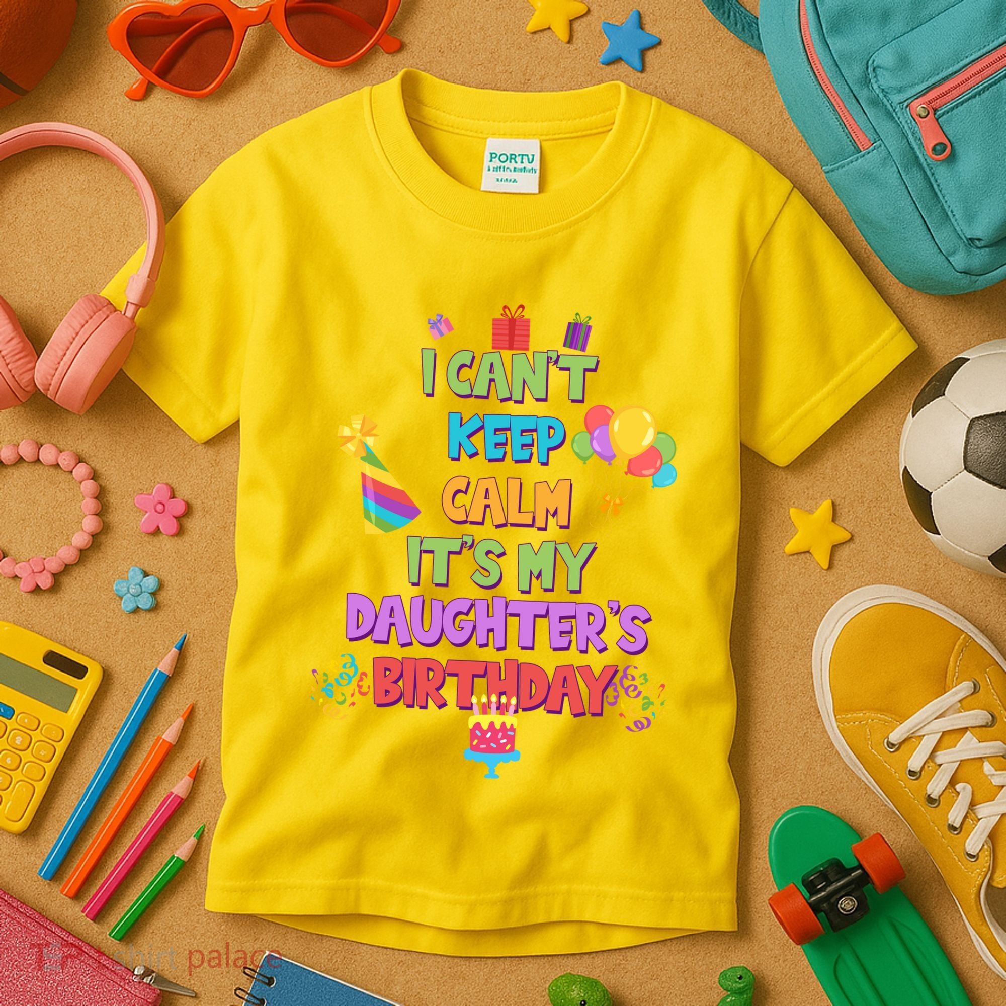 I Can't Keep Calm It's My Daughter's Birthday Kids T-Shirt