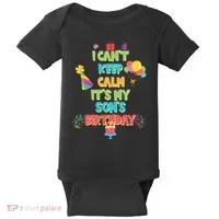 I Can't Keep Calm It's My Son's Birthday Baby Bodysuit thumb 0