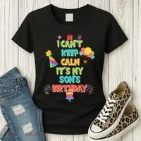 I Can't Keep Calm It's My Son's Birthday Women's T-Shirt thumb 3