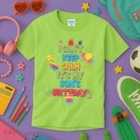 I Can't Keep Calm It's My Son's Birthday Kids T-Shirt thumb 3
