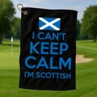 I Cant Keep Calm Im Scottish Funny Scotland Meme Gift Golf Towel thumb 1
