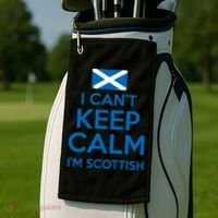 I Cant Keep Calm Im Scottish Funny Scotland Meme Gift Golf Towel thumb 2
