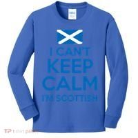 I Cant Keep Calm Im Scottish Funny Scotland Meme Gift Kids Long Sleeve Shirt thumb 0
