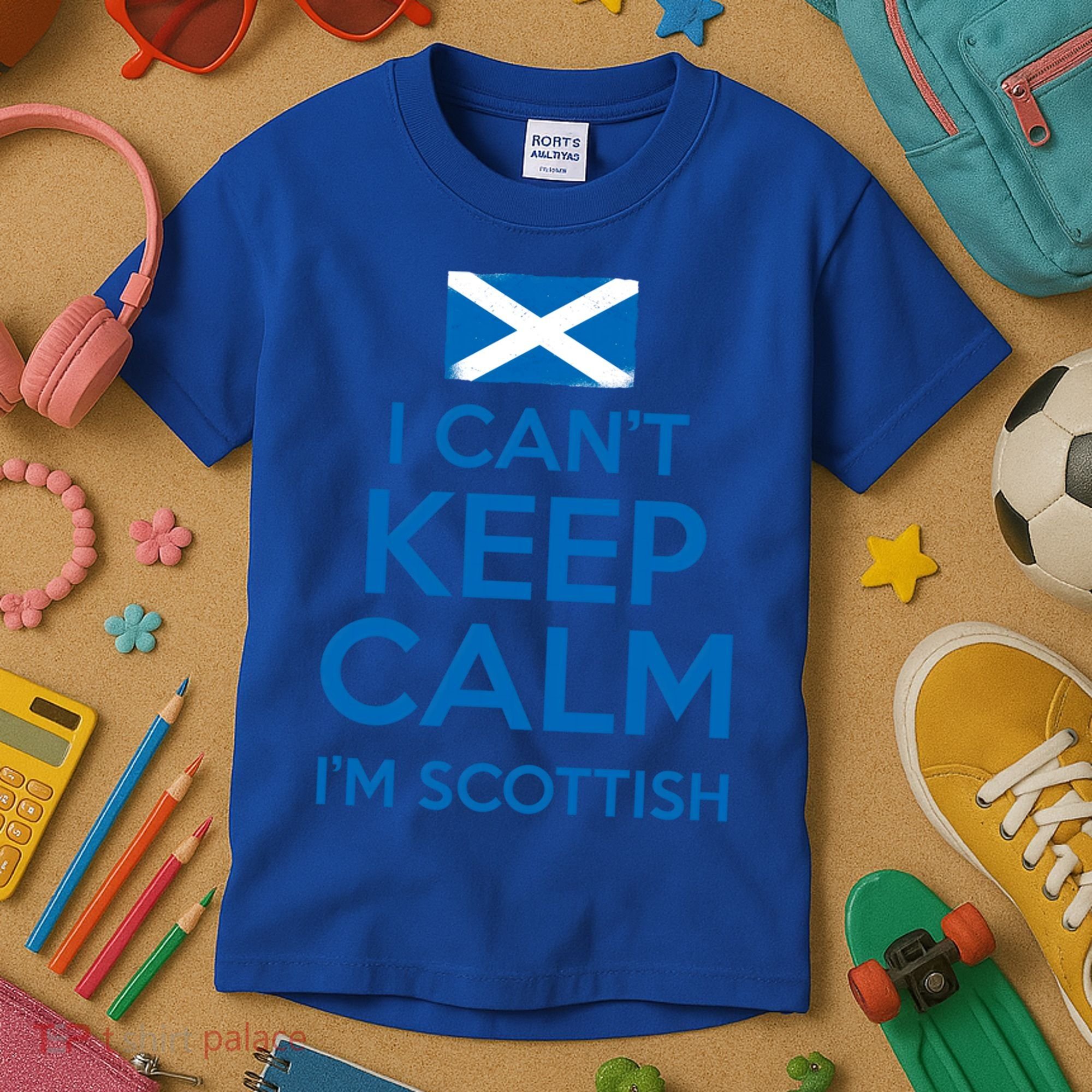 I Cant Keep Calm Im Scottish Funny Scotland Meme Gift Kids T-Shirt