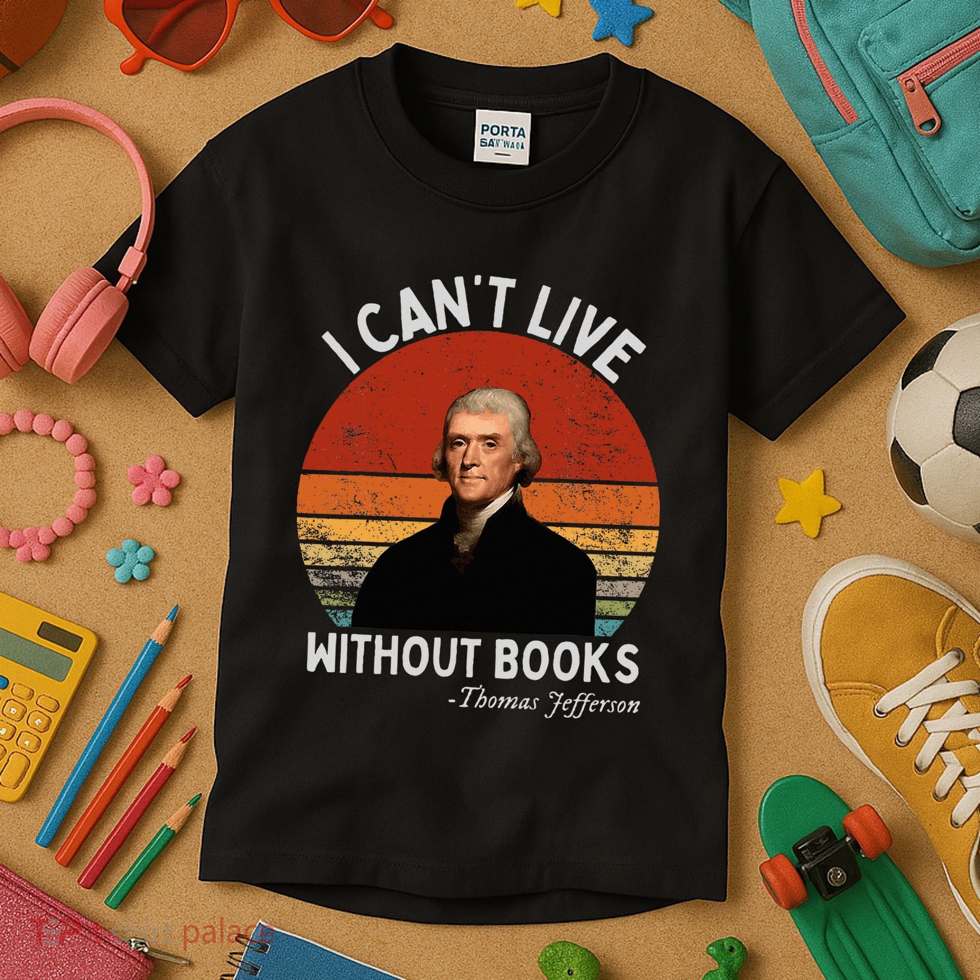 I Cannot Live Without Books Thomas Jefferson Kids T-Shirt