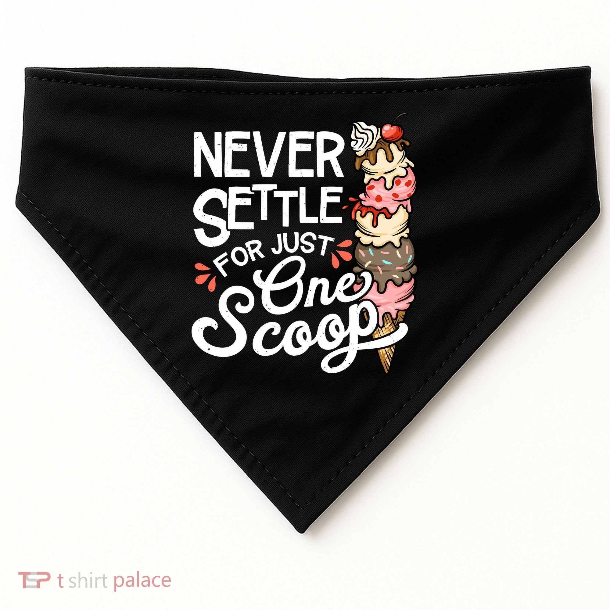 Ice Cream Lover Funny Dessert Lover Ice Cream USA-Made Doggie Bandana