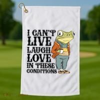 I CanT Live Laugh Love In These Conditions Golf Towel thumb 1