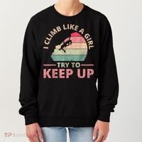 I Climb Like A Girl Rock Climbing Sunset Retro Women's Sweatshirt thumb 0