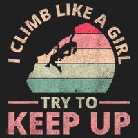 I Climb Like A Girl Rock Climbing Sunset Retro Beanie thumb 2