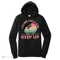 I Climb Like A Girl Rock Climbing Sunset Retro Women's Hoodie thumb 0