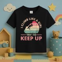 I Climb Like A Girl Rock Climbing Sunset Retro Toddler T-Shirt thumb 3