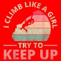 I Climb Like A Girl Rock Climbing Sunset Retro Santa Hat thumb 1