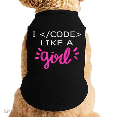 I Code Like A Girl Funny Binary Coding Computer Science Doggie Tank