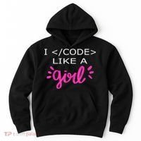I Code Like A Girl Funny Binary Coding Computer Science Hoodie thumb 0