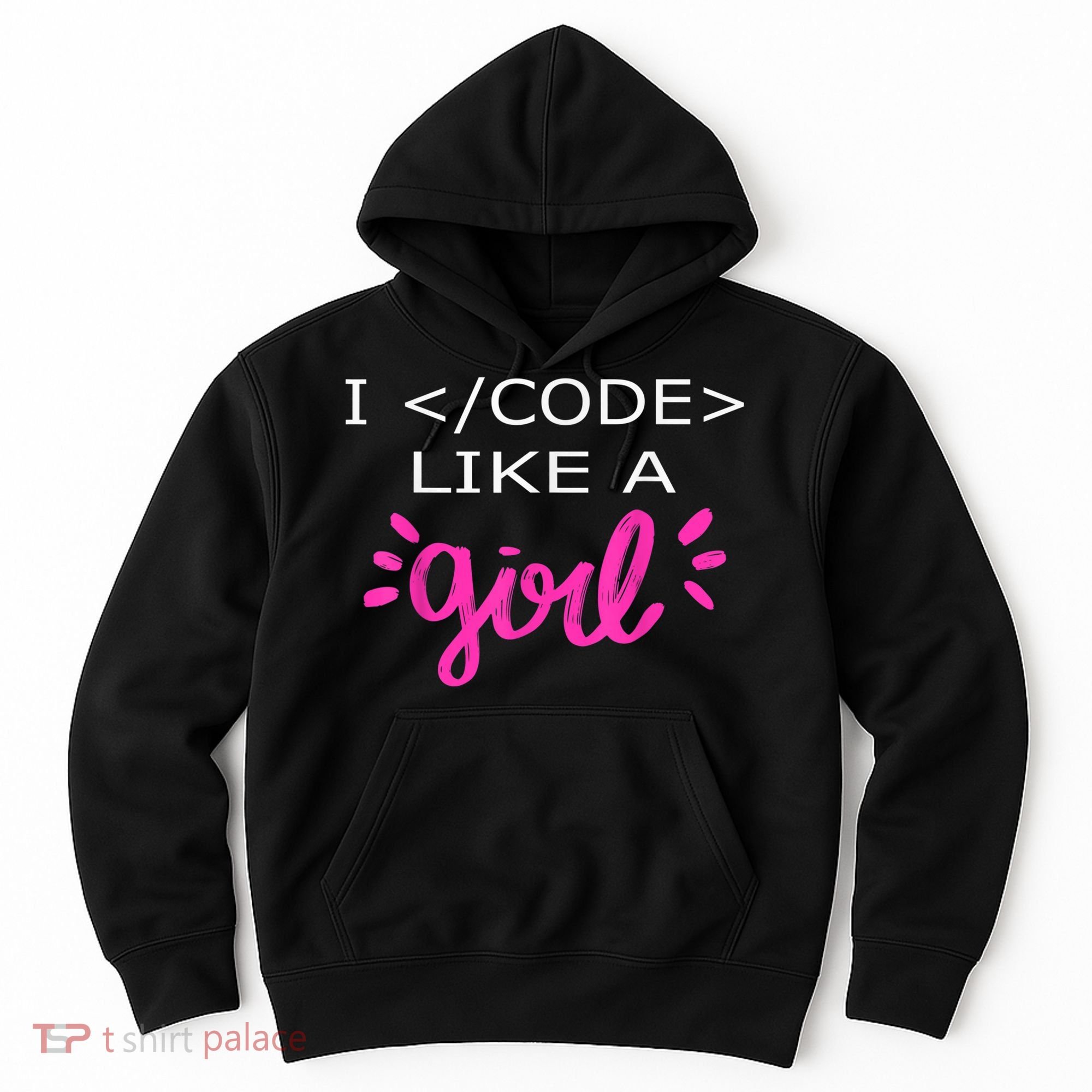 I Code Like A Girl Funny Binary Coding Computer Science Hoodie