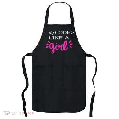 I Code Like A Girl Funny Binary Coding Computer Science Apron