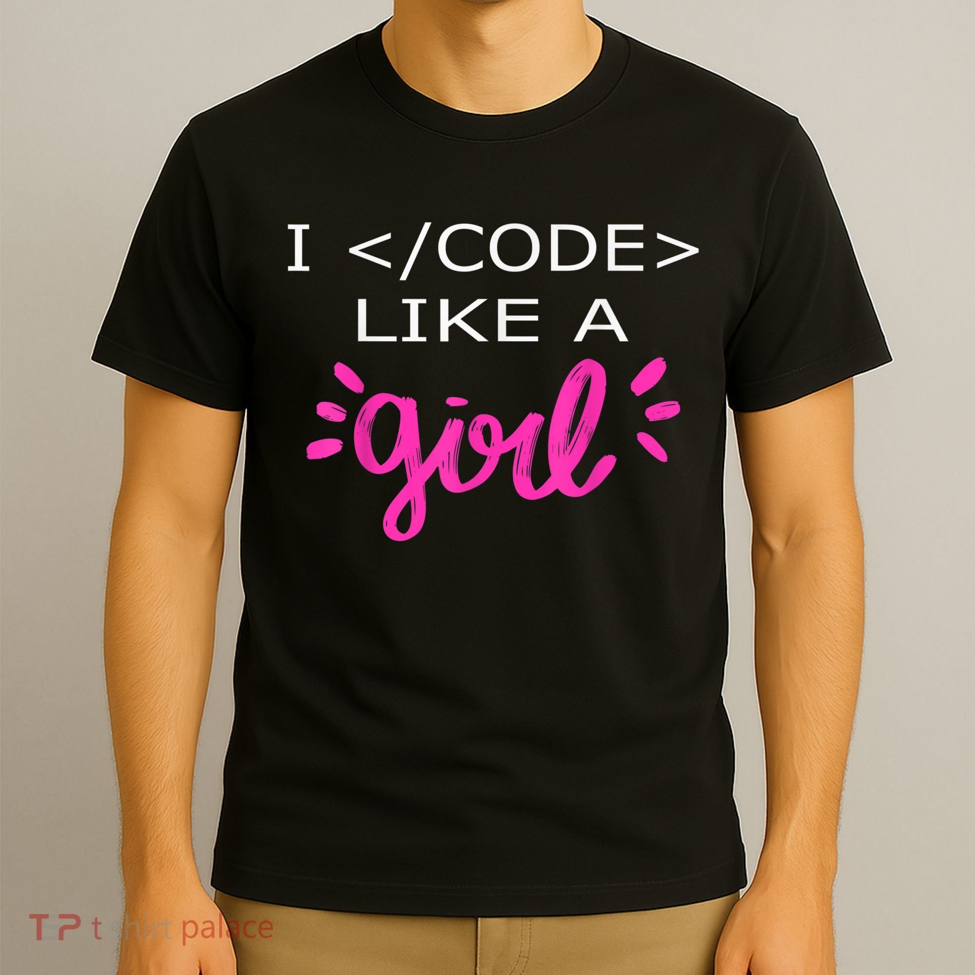 I Code Like A Girl Funny Binary Coding Computer Science T-Shirt